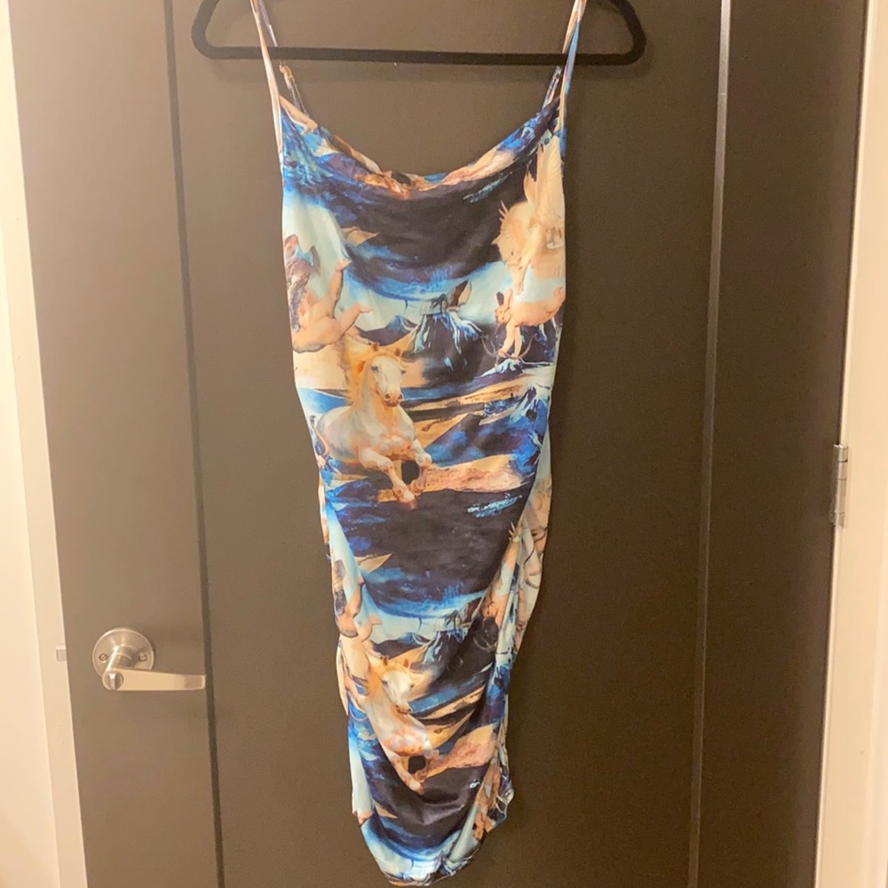 Renaissance Printed Blue Dress